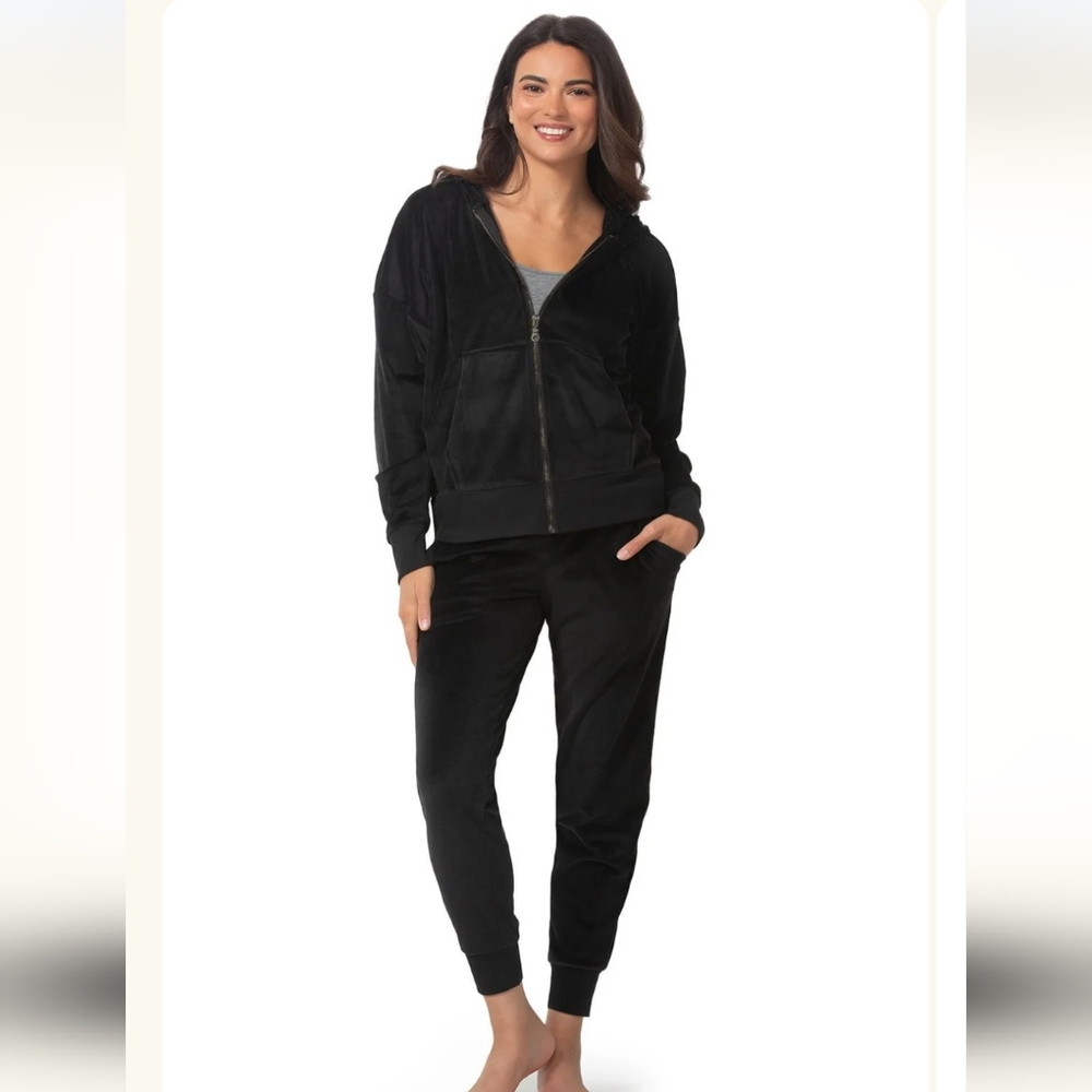 Felina Women's Black Velour Joggers
